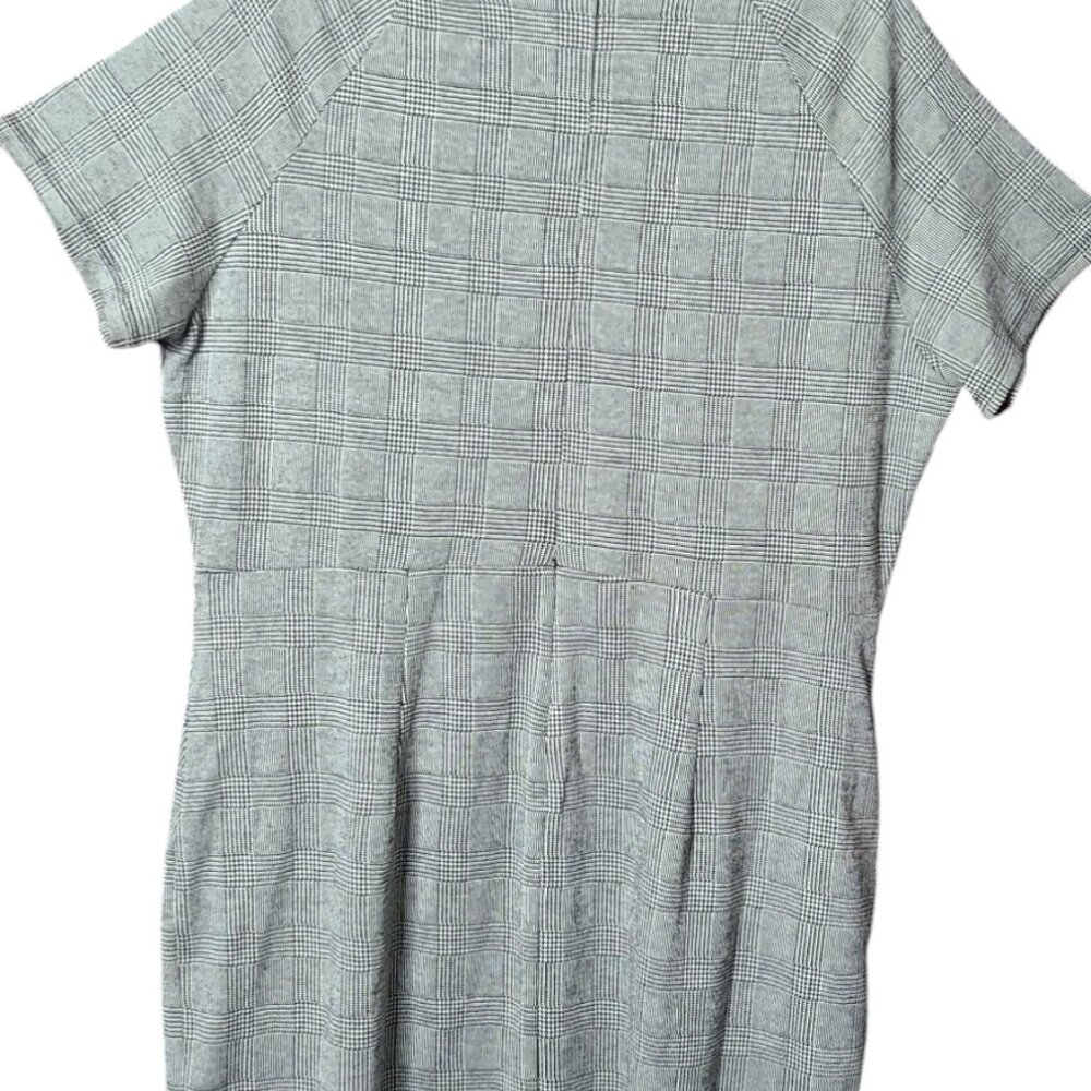 Express Gray Houndstooth Plaid Sheath Office Classic Business Dress Size XL - Picture 3 of 14